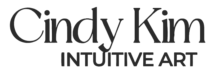 Logo for Cindy Kim Intuitive Art with a black text on a white background
